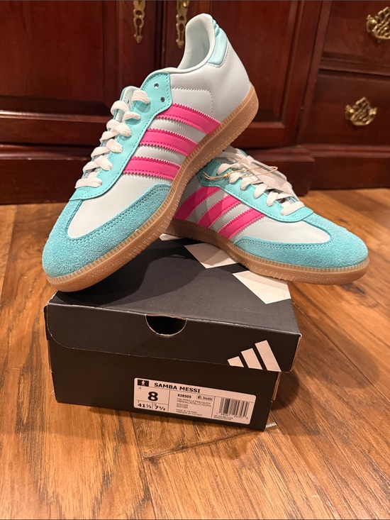 adidas Other - adidas Messi Samba Sneakers - White, Teal & Lucid Pink